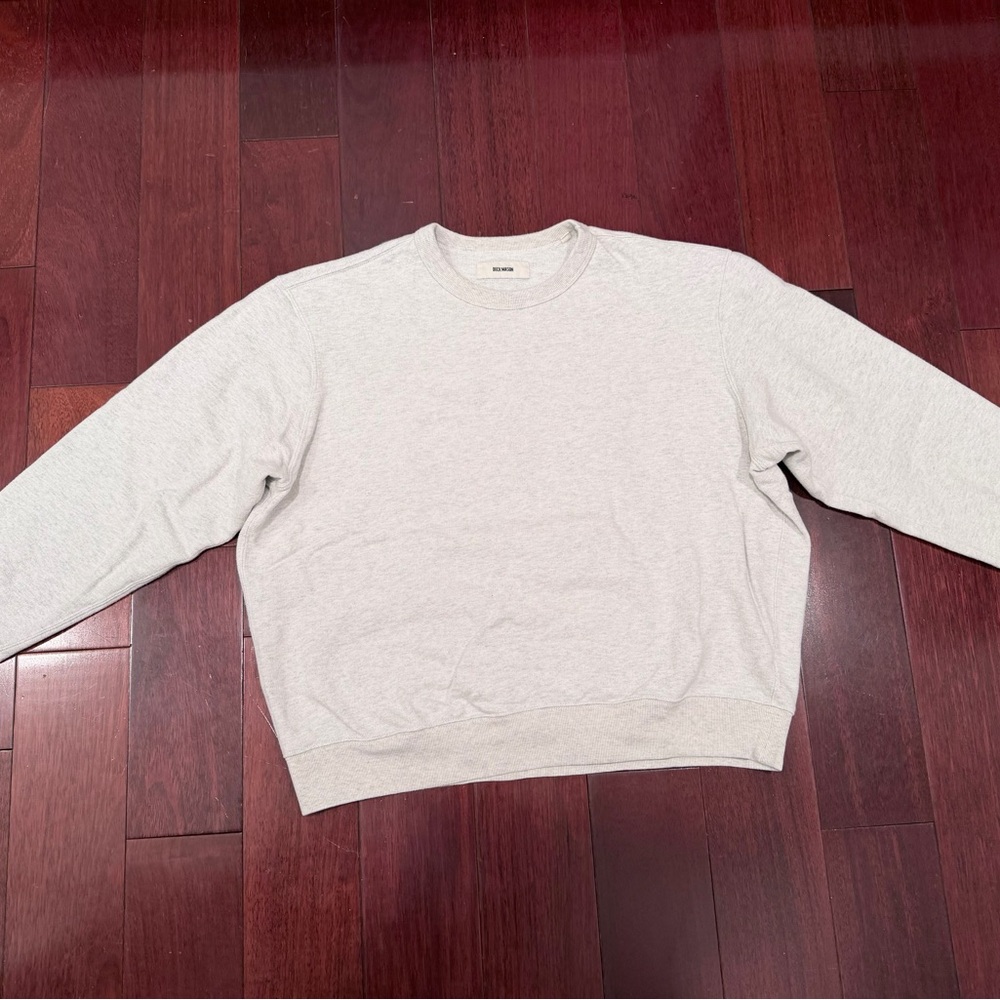 Buck Mason Light Heather Gray Crewneck Sweatshirt